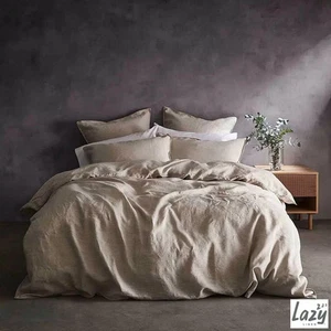 Juego de funda nórdica y funda de almohada 100 % lino lavado Lazy Linen en 3 colores - Imagen 1 de 12
