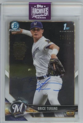2018 Topps Archives Signature Series Brice Turang 73/80 Milwaukee Brewers - Image 1 of 2