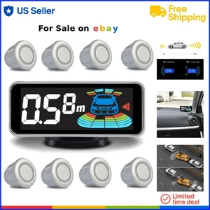 Car Backup System with 8 Sensors LCD Display Reverse Parking Assist Safe Drive - Picture 1 of 11