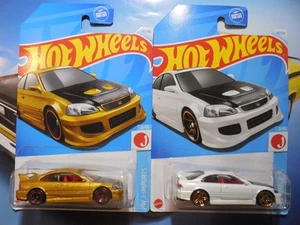 2024 Hot Wheels HW J Imports Honda Civic SI LOTE 2 VARIACIÓN ORO BLANCO ENVÍO GRATUITO - Imagen 1 de 5
