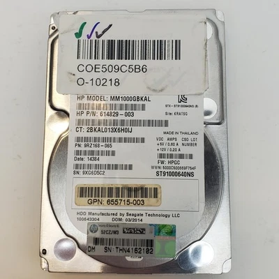 HP ST91000640NS 1TB 2.5" SATA Internal HDD | Grade A | 9917 - Image 1 of 2