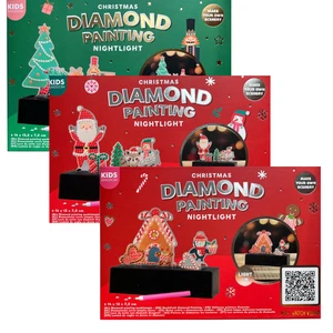 DIY Diamantmalerei Weihnachtslampe für Kinder, LED Lampe, verschiedene Motive - Bild 1 von 8
