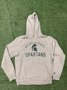 Pre-Owned Nike Michigan State Spartans Hoodie Large Gray College Sweatshirt - Picture 1 of 5
