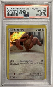 PSA 8(OC) 2019 Pokémon Sun & Moon Lickitung - Detective Pikachu #16 TOTAL POP 1 - Picture 1 of 2