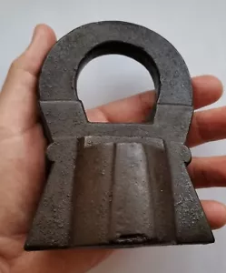RARO ENORME Candado con bisagras Imperio de Rusia con cerradura de llave herrero forja, años 1850 - Imagen 1 de 24