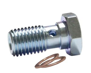 7/16" Banjo Bolt Stainless Steel Brake Caliper Fitting PTFE AN-3 Hose End UNF - Afbeelding 1 van 4