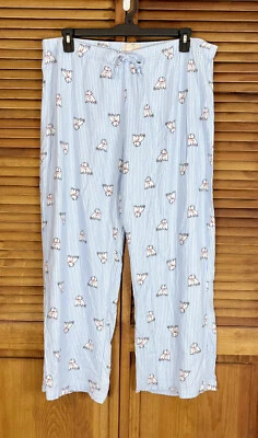 Love By Gap Ropa de Dormir Pantalones de Salón Azul Rayas Oso Polar Algodón Viscosa Talla XL Foto 1 de 4