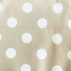 Light Beige Polka Dot Vinyl Tablecloth | Rectangle or square | Wipe Clean Pvc - Picture 1 of 2