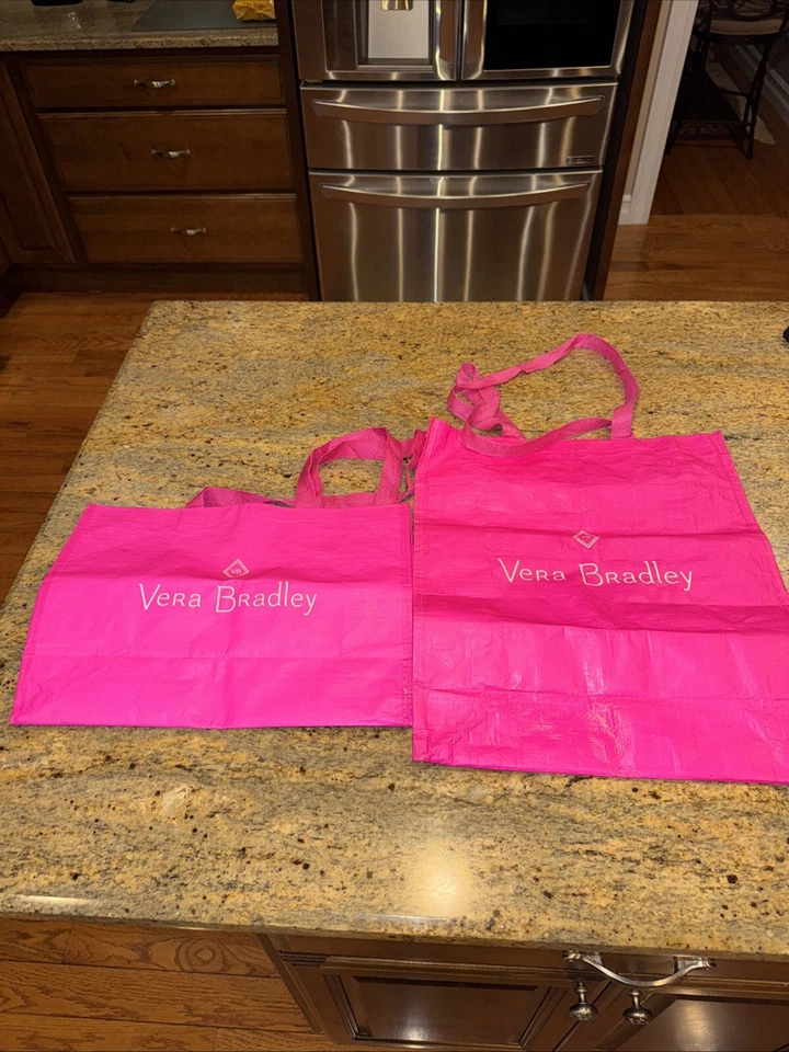 Vera Bradley ROSA Bolsa de Regalo de Compras Bolso Conjunto Par Grande Pequeño Foto 1 de 1