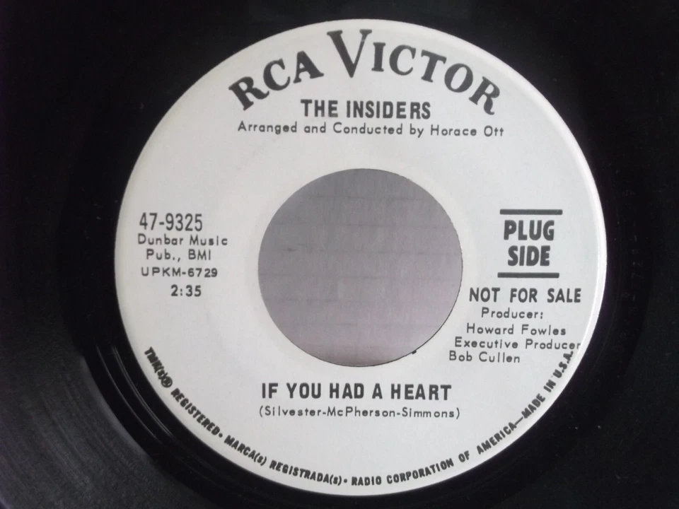 The Insiders,RCA 9325,"If You Had A Heart",US,7" 45, 1967 PROMO,Northern Soul, M - Image 1 of 2