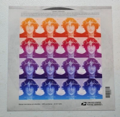 5312-15 /2017 John Lennon Music Icon Forever Stamp Sheet MNH - Image 1 of 2
