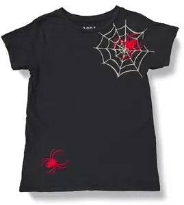 NUEVA CON ETIQUETAS CAMISETA PERSONALIZADA DE ALGODÓN LAVADO ALGODÓN JOVEN NIÑA NIÑO HALLOWEEN ARAÑA TELARAÑA - Imagen 1 de 15