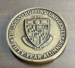 Vintage Johns Hopkins University 50 Jahre Alumnus 3" Bronze Award Medaille 176g - Bild 1 von 4