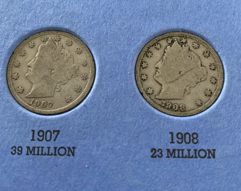 Liberty Head Nickels 1900, 1901, 1904, 1907, 1908 Uncertified Plus Collection Bk Cover