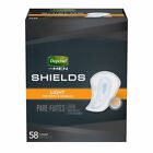 Depend Shields for Men Male Incontinent Pad Cup-Like Shape Light 58 Ct