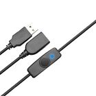 Data Sync USB 2.0 Extender Cord USB Extension Cable with ON OFF Switch LED3929