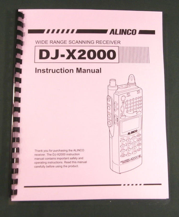 Alinco DJ-X2000 Instruction Manual - Comb bound & protective covers ! - Image 1 of 1