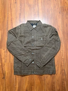 Flint And Tinder Flannel Lined Waxed Trucker Jacket Men Size Medium Havana Brown - Picture 1 of 8