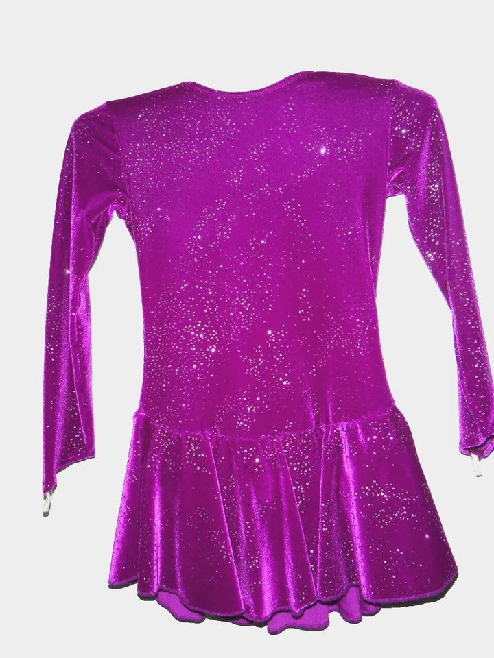 Mondor Violeta Brillo Terciopelo Patinaje sobre Hielo Vestido Competición Disfraz Adulto Pequeño Foto 1 de 4