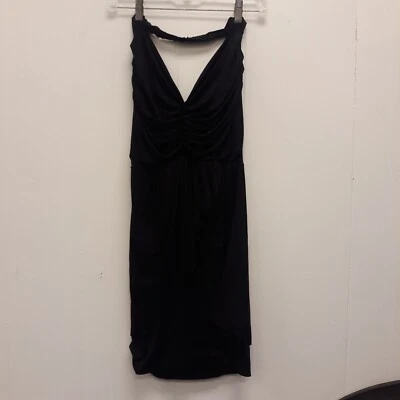 Double ZERO Dress Size L black v-neck with ruffles/Sleeveless free shipping  - Image 1 of 4