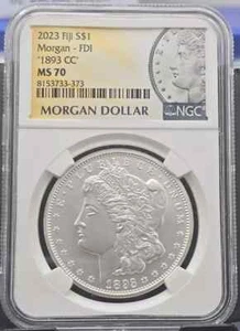"1893-CC" NGC MS-70! 2023 FIJI MORGAN DOLLAR - Bild 1 von 2
