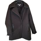 Womens Dkny Quilted Puffer Jacket Coat Size Medium Brown