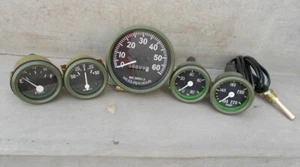 Willys MB Jeep Ford GPW Gauges Kit - Speedometer Temp-Oil Fuel Ampere Green - Picture 1 of 3
