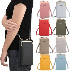 Womens PU Leather Cell Phone Purse Crossbody Handbag Wallet Small Shoulder Bag - Picture 1 of 39