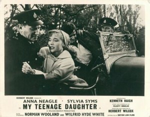 MY TEENAGE DAUGHTER ORIGINAL BRITISH LOBBY CARD SYLVIA SYMS VINTAGE SPORTS CAR
