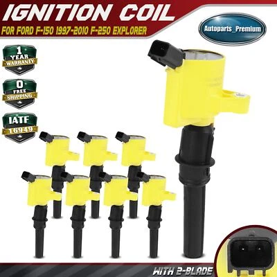 8x Yellow Ignition Coil for Ford F-150 1997-2010 F-250 Explorer Mustang Mercury - Image 1 of 4
