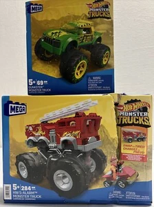 Mega Hot Wheels includes 5 Alarm Monster Truck Toy Car Building Set 284 Pcs - Picture 1 of 13