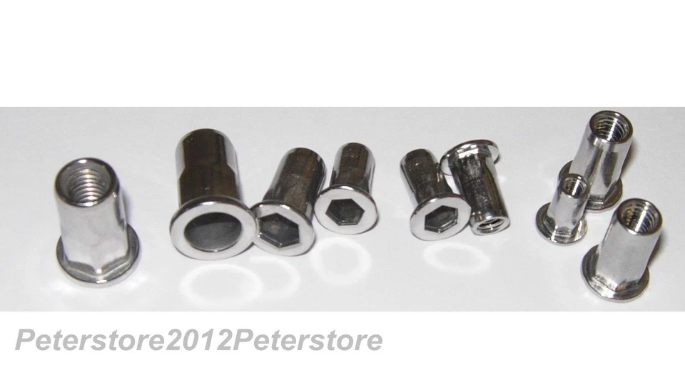 Einnietmuttern Flachkopf Sechskant A1029 Edelstahl VA Nietmutter M3 M4 M5  M6 M8 - Bild 1 von 1