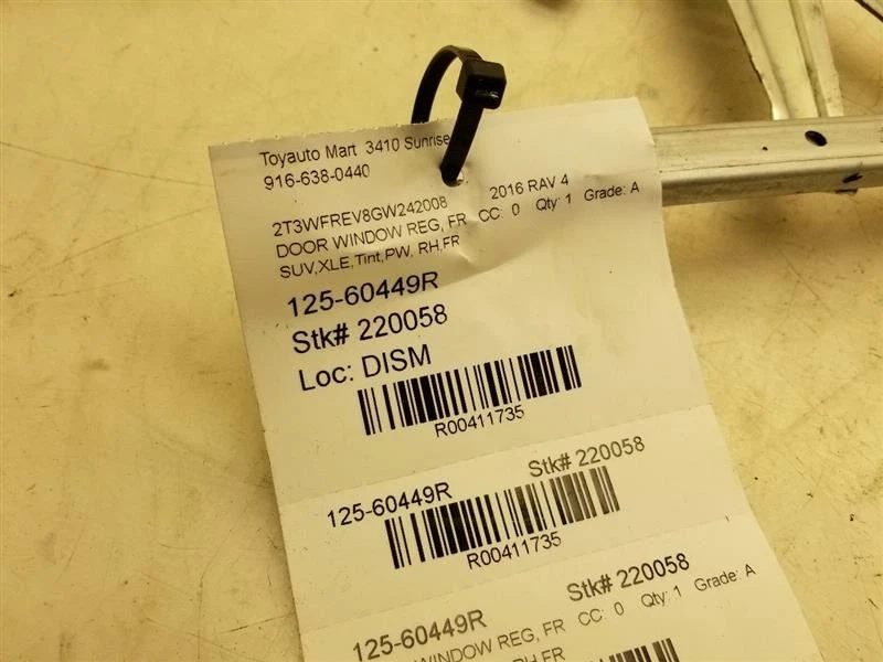 REGULADOR VENTANA ELÉCTRICO LADO DERECHO PASAJERO DELANTERO TOYOTA RAV 4 13-18  Foto 1 de 4