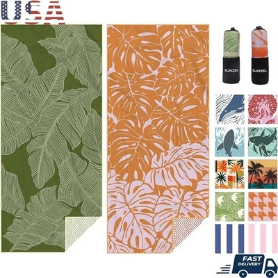 Paquete de 2 toallas de playa de microfibra arena de secado rápido viaje gratis gimnasio deportes yoga nuevas Foto 1 de 4