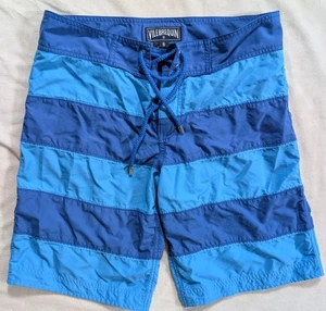 Vilebrequin Striped Swim Trunks Board Shorts Blue Men's Size S - Picture 1 of 13