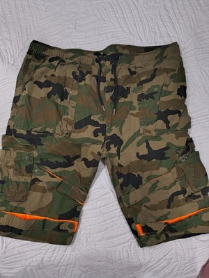 Pantalones Cortos Carga Camuflados Acento Naranja Ropa de Calle Cordón 3XL Para Hombres (621) Foto 1 de 2