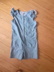 Girls Denim Romper Sz 14-16 Button Closure Ruffle Sleeves Wonder Nation - Picture 1 of 3