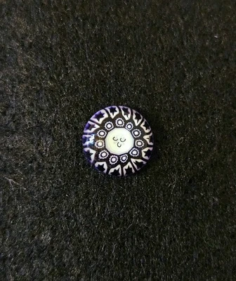 Mini Art Glass Paperweight Dark Purple Lapel Pin Tie Pin - image 1 of 4