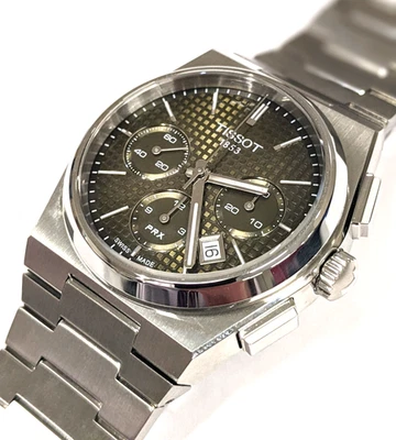 Tissot PRX Automatic Chronograph Steel 42mm Green Dial Retail: $2,150 PREOWNED - Image 1 of 4