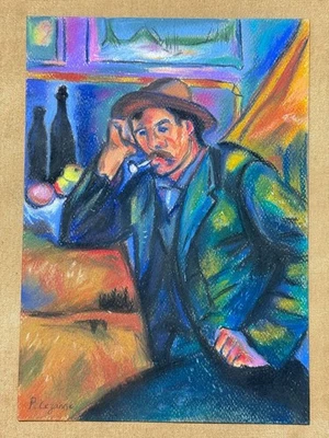 Dibujo en papel de medios mixtos firmado y estampado Paul Cezanne (hecho a mano) Foto 1 de 4