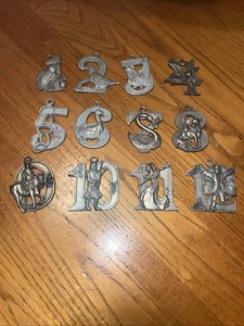 The Twelve Days of Christmas Ornaments by Seagull Pewter - 1992 - No Box - Picture 1 of 9