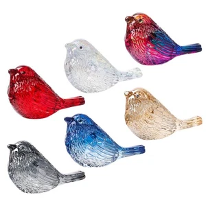 Estatuilla de pájaro de cristal de color coleccionable adorno de pájaro de vidrio soplado decoración del hogar - Imagen 1 de 9
