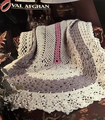 CROCHET Annie’s Afghan Quilt Club ~Oval Afghan~PATTERN Only~ - Image 1 of 2