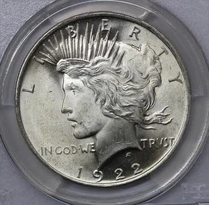 Dólar de plata Peace 1922 graduación profesional MS64 - Imagen 1 de 5