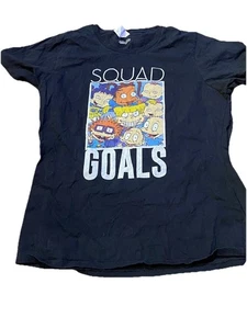Nickalodeon Tappeto Ratti Squad Goals T Shirt Blu Navy Bianco Specks Tg L Uomo Donna - Foto 1 di 5