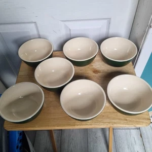 Le Creuset Green Cereal Bowls X 7 Mint Condition 5.3/4 Inches - Picture 1 of 4