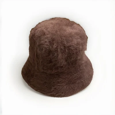 Sombrero de cubo Cappelli Angora mezcla de lana marrón talla única usado en excelente estado Foto 1 de 4