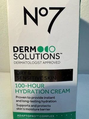 BOOTS NO. 7 Boots No7 Dermo Solutions 100 Hour Hydration Cream 50ml BNIB