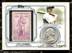 2016 Topps World Series Coin @ Stamp #WCCS-LG Lou Gehrig (1936) 26/50 Yankees - Picture 1 of 2