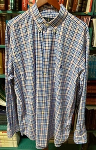 Ralph Lauren Abotonada, Per4mance, Azul/Rosa Cuadros, Para Hombre XLT - Imagen 1 de 5